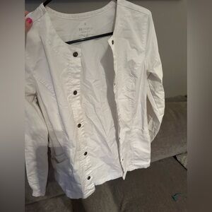 Beyond Scrubs Women's White Scrub  Jacket